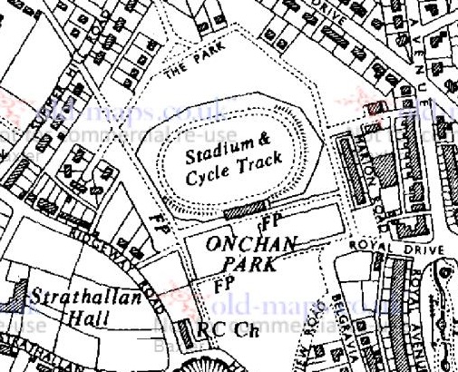 Isle of Man - Onchan Stadium : Map credit Old-Maps.co.uk historic maps